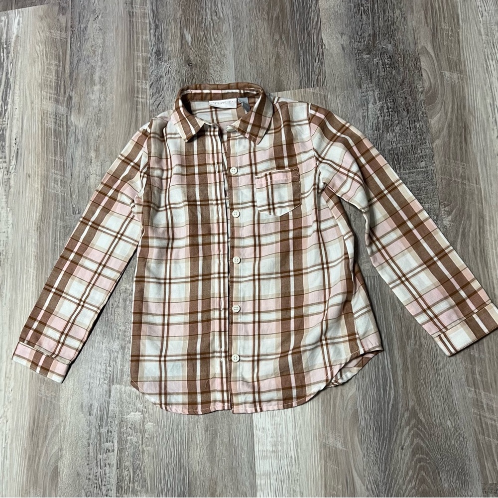 Girls Plaid Button-Up Shirt